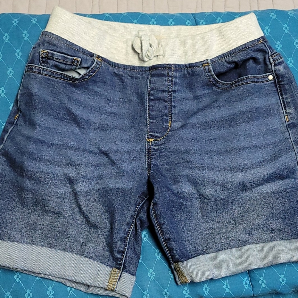 Denim stretch shorts